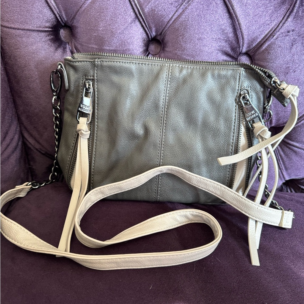 Steve Madden Gray Leather Crossbody Bag